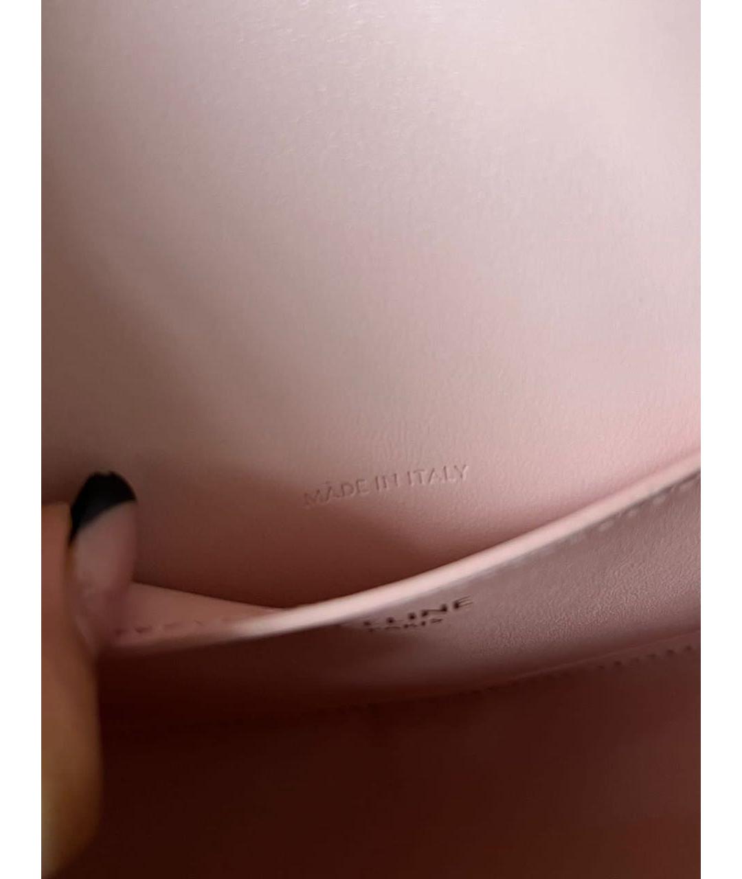 CELINE Розовая кожаная сумка через плечо, фото 6