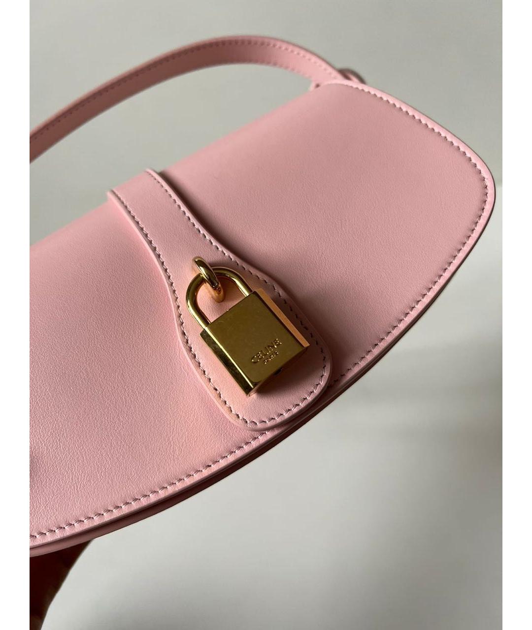 CELINE Розовая кожаная сумка через плечо, фото 2