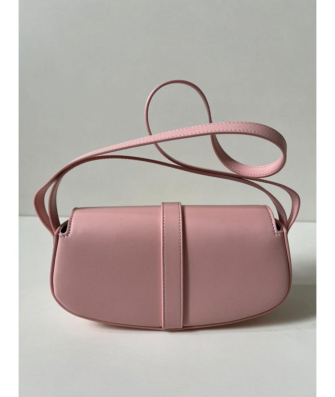 CELINE Розовая кожаная сумка через плечо, фото 3
