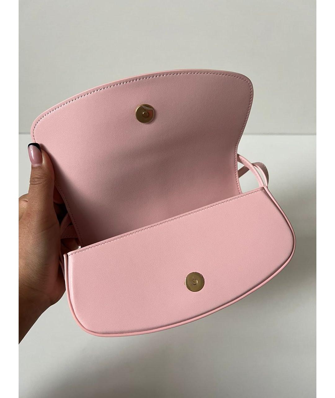 CELINE Розовая кожаная сумка через плечо, фото 5