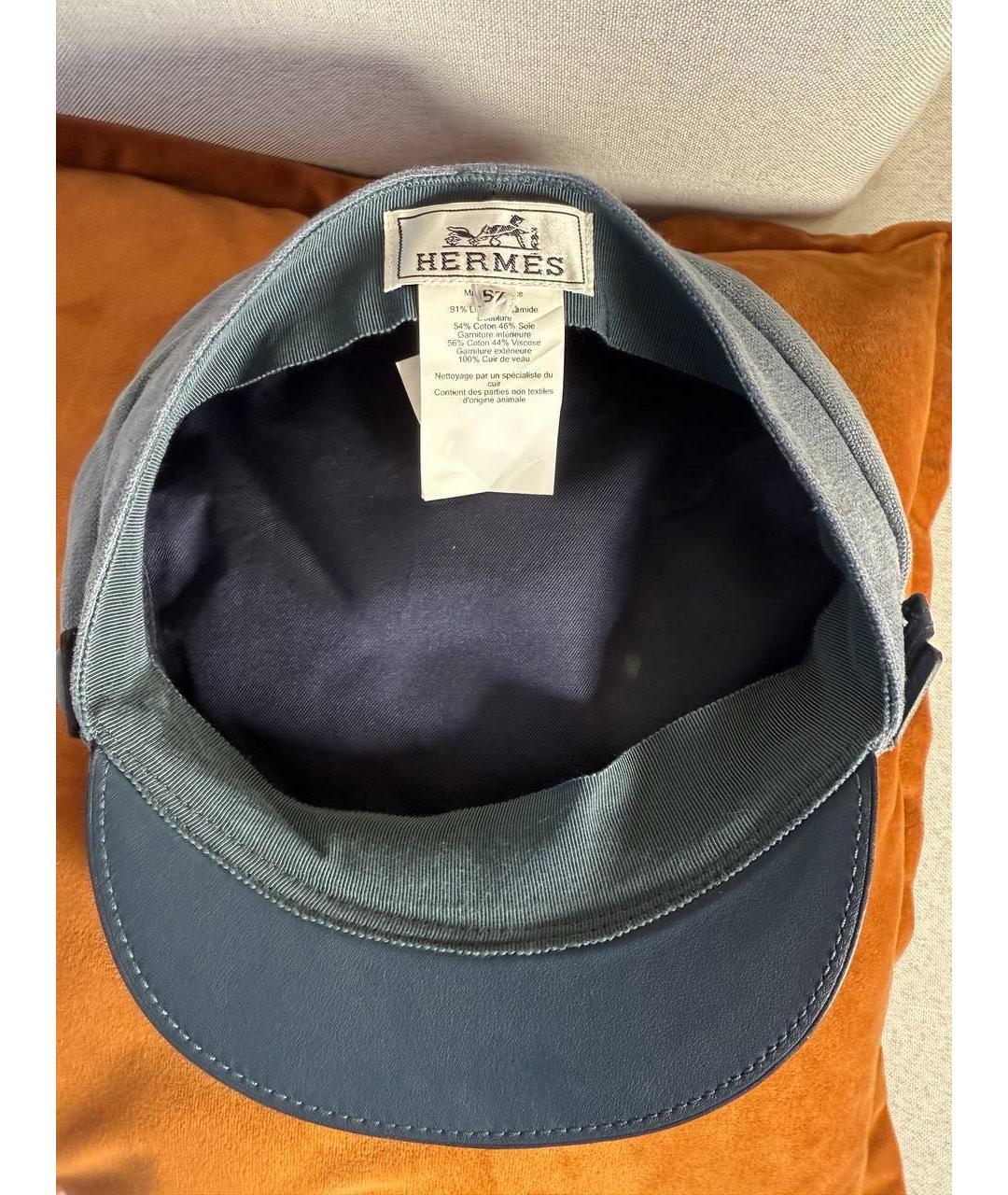 HERMES Серая кепка, фото 4
