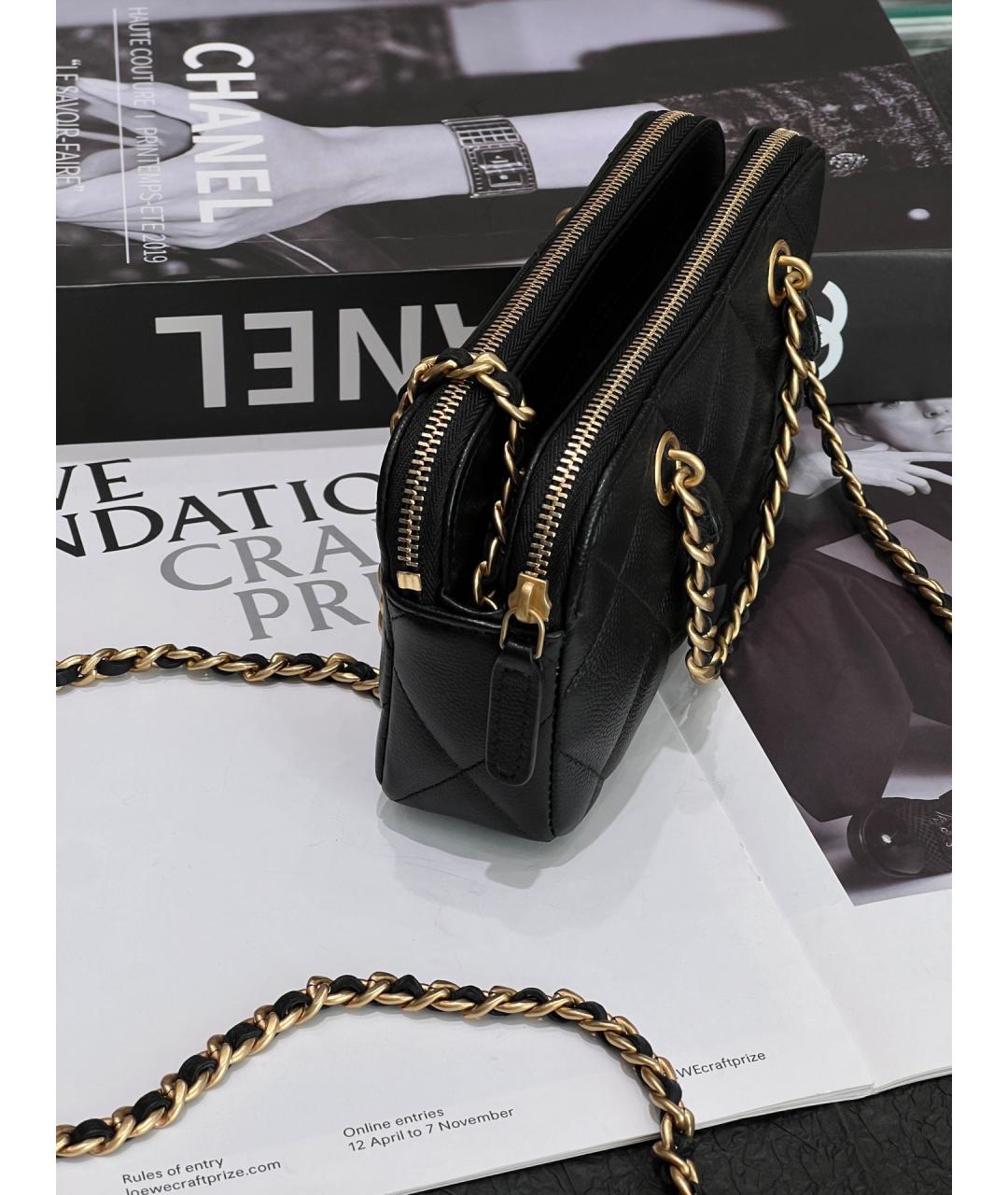 CHANEL Черная кожаная сумка через плечо, фото 3