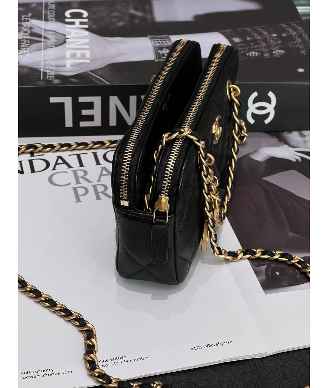 CHANEL Черная кожаная сумка через плечо, фото 4