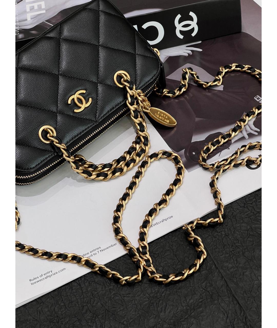 CHANEL Черная кожаная сумка через плечо, фото 7