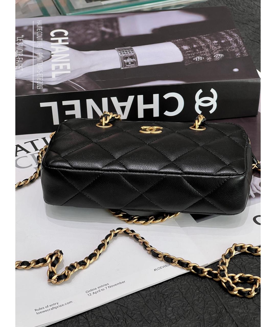 CHANEL Черная кожаная сумка через плечо, фото 5