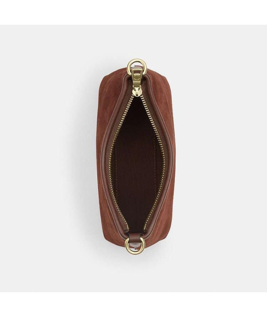 COACH Коричневая замшевая сумка через плечо, фото 4