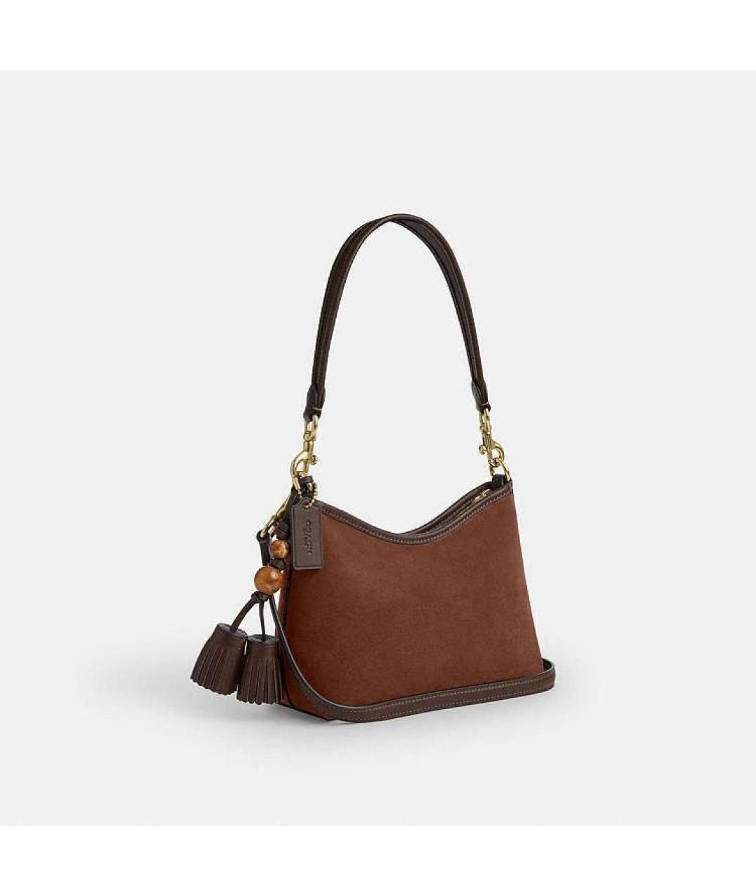 COACH Коричневая замшевая сумка через плечо, фото 2