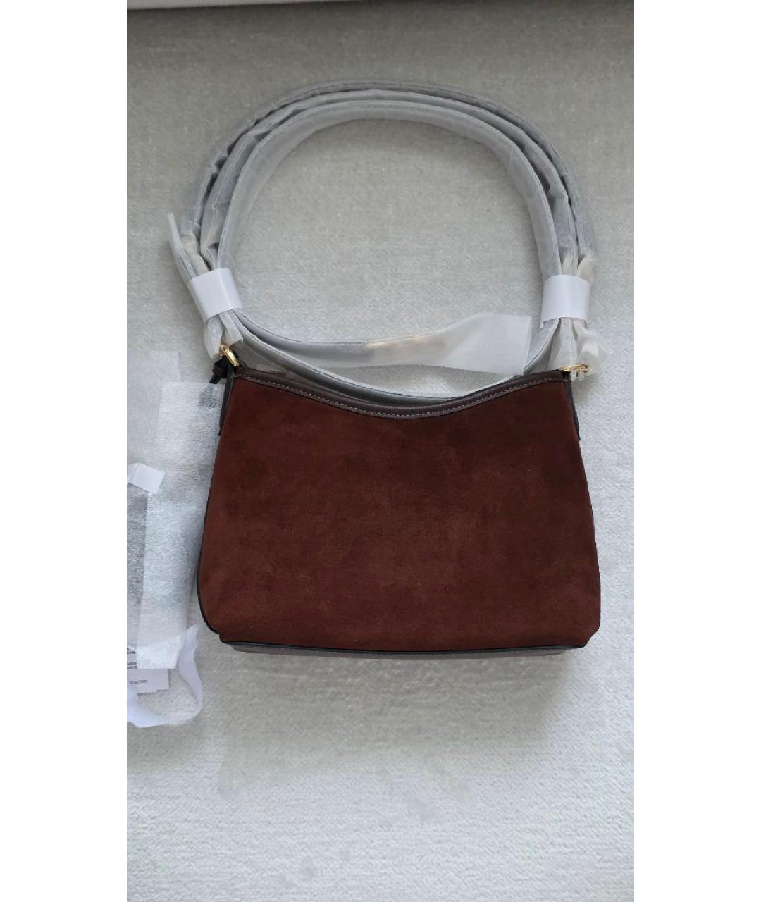 COACH Коричневая замшевая сумка через плечо, фото 7