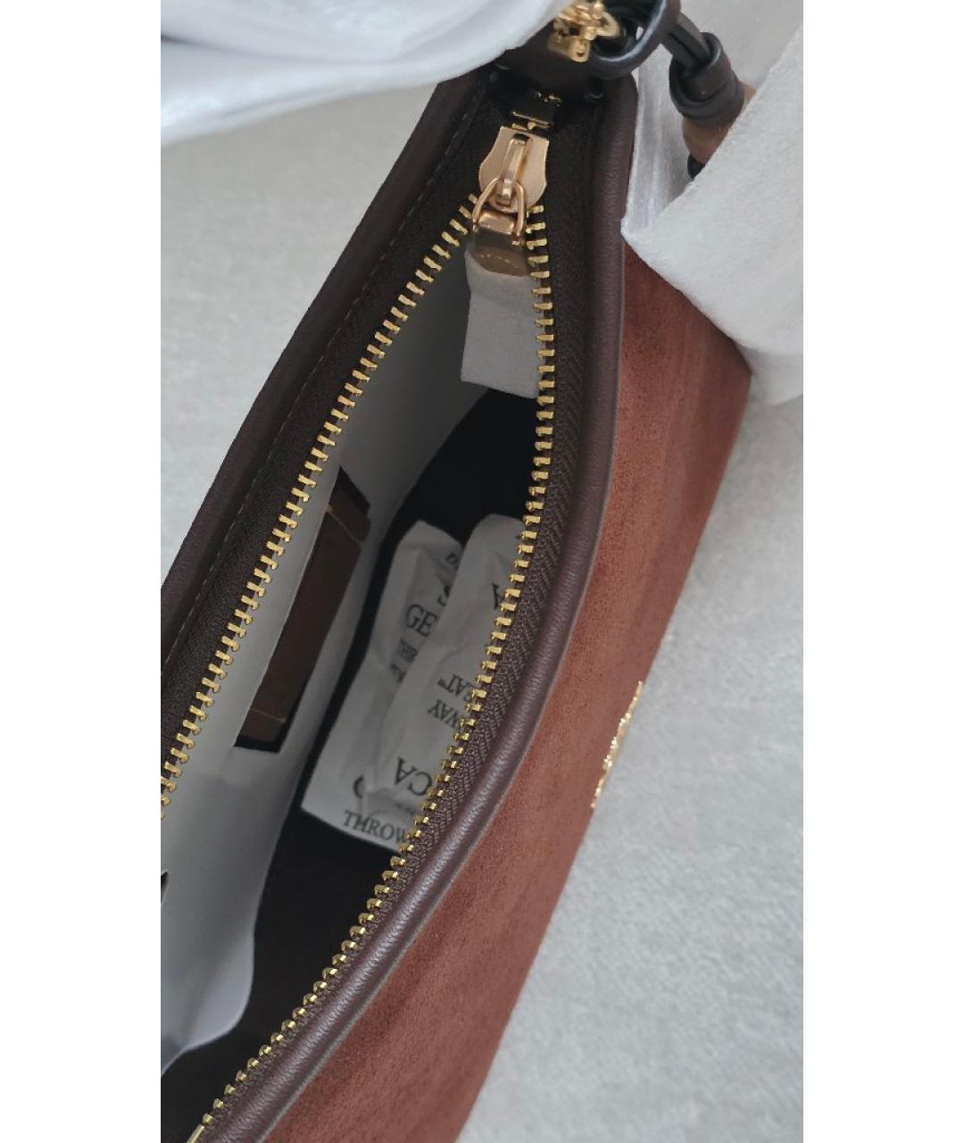 COACH Коричневая замшевая сумка через плечо, фото 8