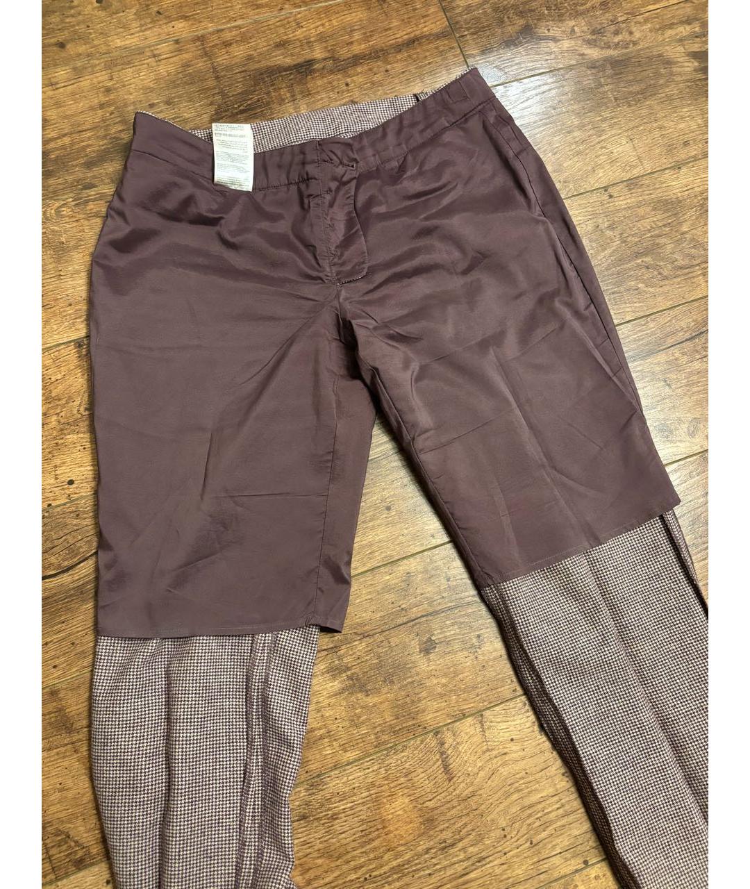 LIU JO Бордовые шерстяные брюки узкие, фото 3