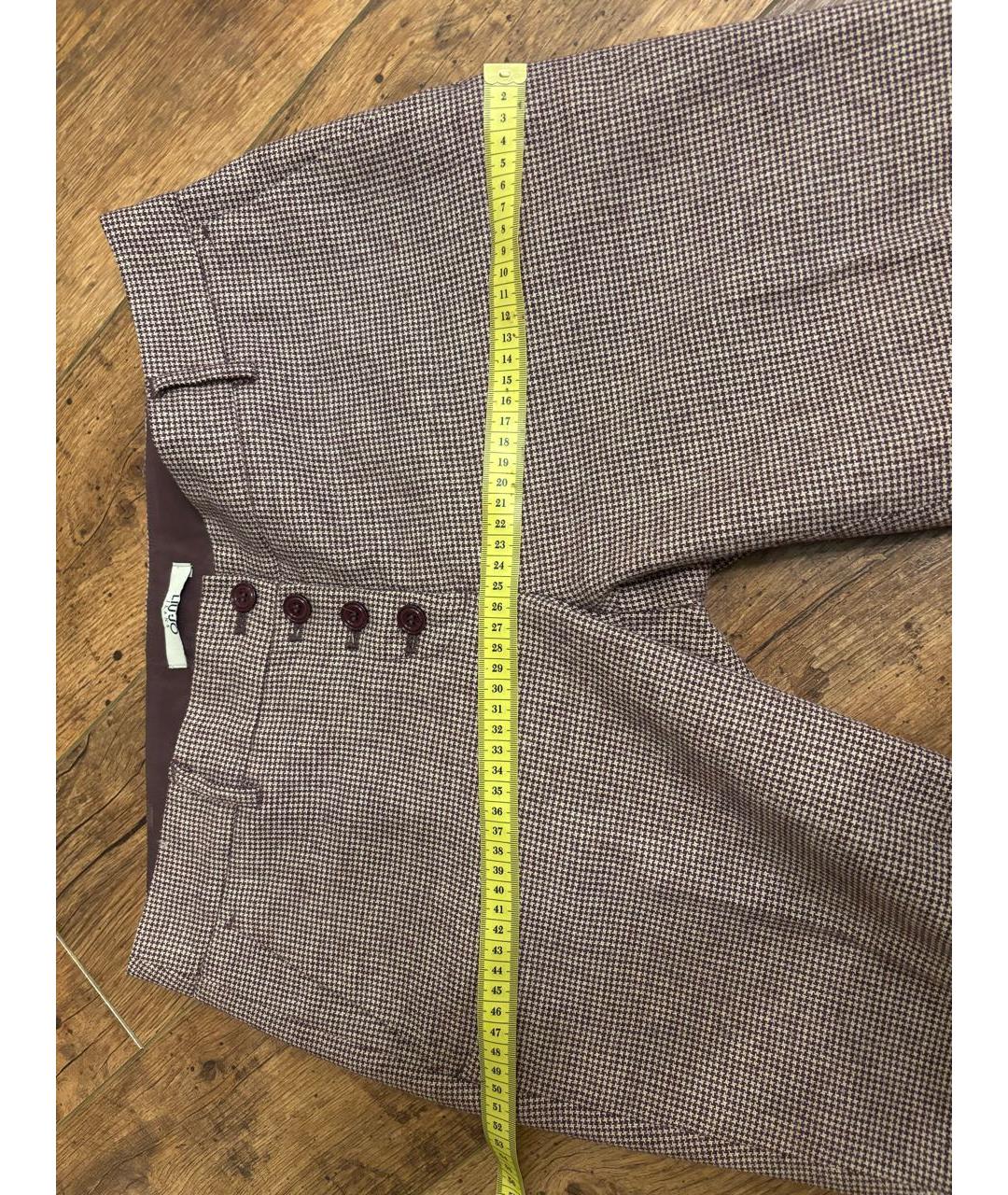 LIU JO Бордовые шерстяные брюки узкие, фото 5