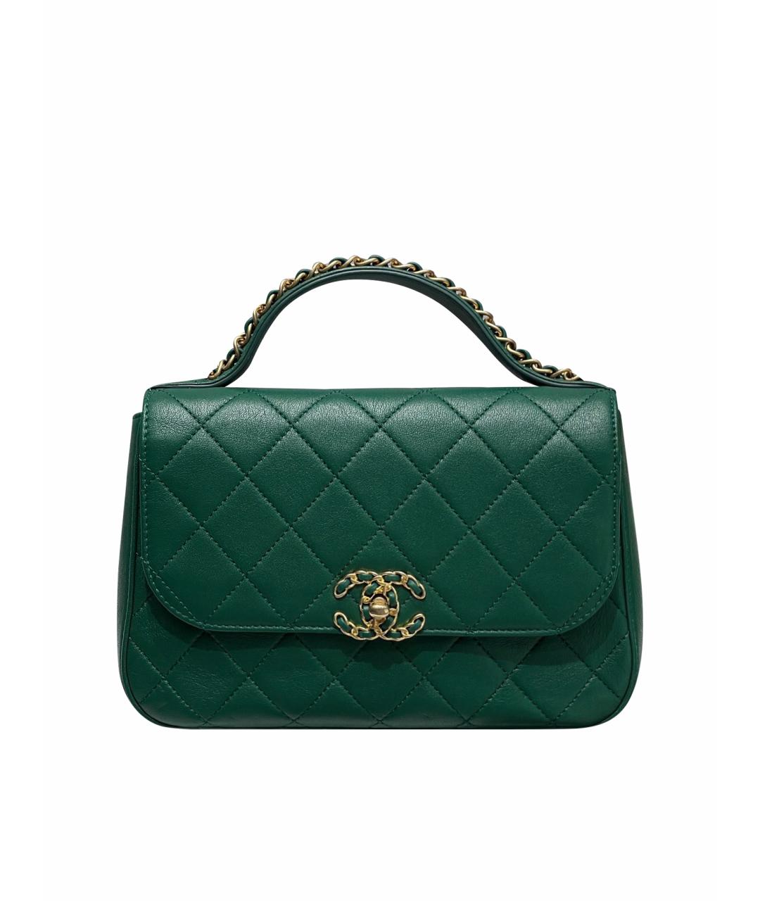 CHANEL Зеленая кожаная сумка через плечо, фото 1