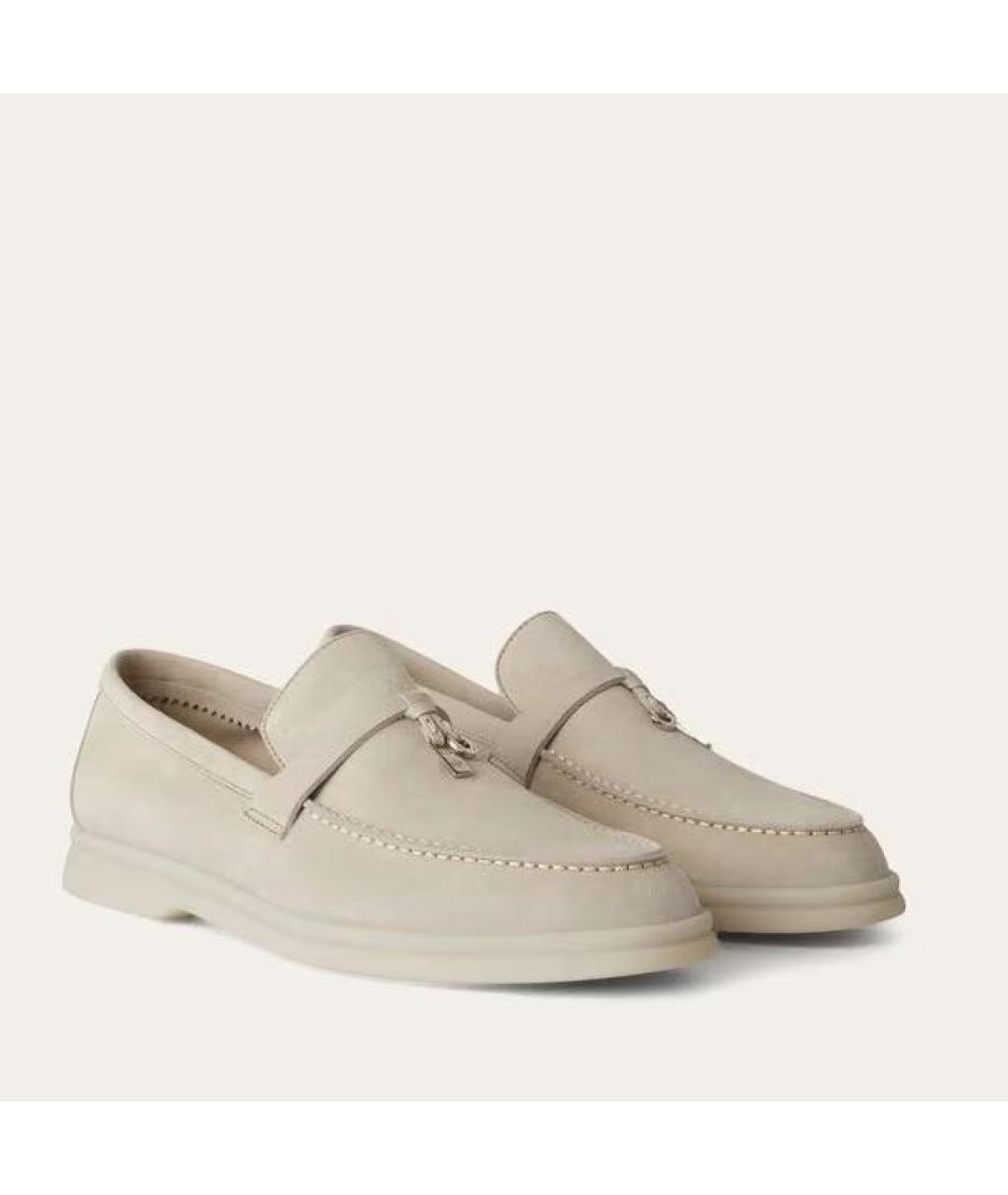 LORO PIANA Серые замшевые лоферы, фото 4