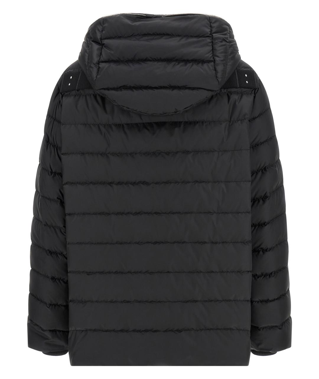 MONCLER Черный полиэстеровый пуховик, фото 2