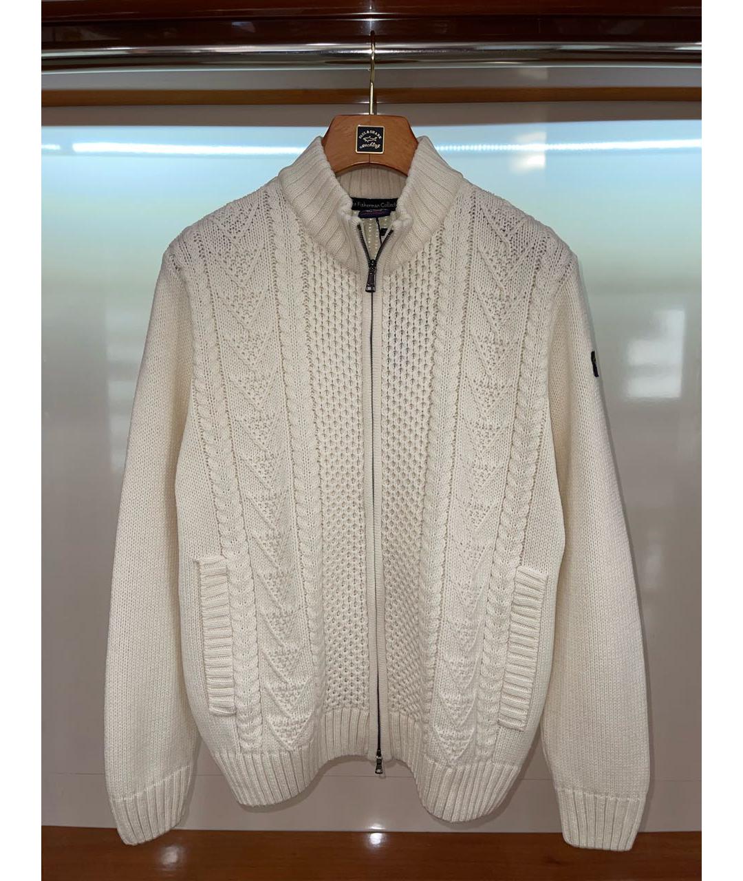 PAUL & SHARK Белый шерстяной кардиган, фото 8