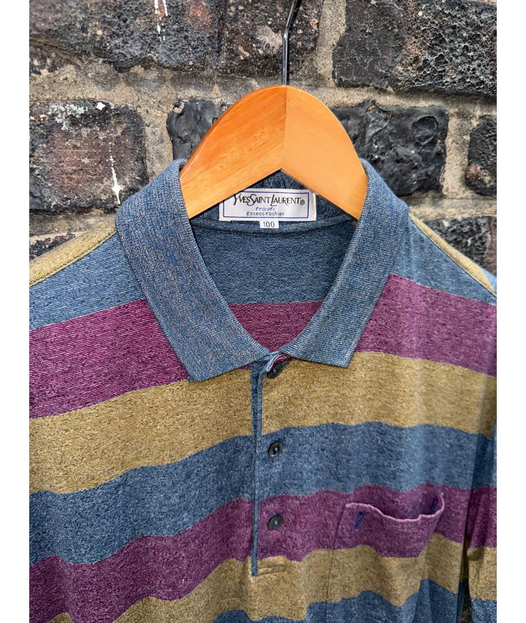 SAINT LAURENT Мульти хлопковое поло с коротким рукавом, фото 5