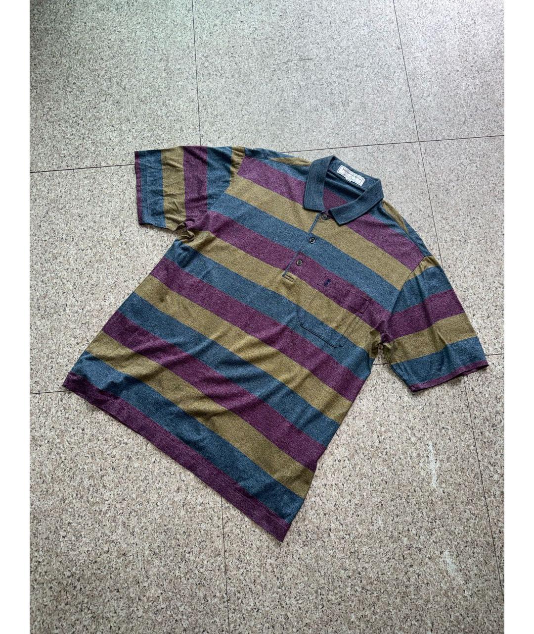 SAINT LAURENT Мульти хлопковое поло с коротким рукавом, фото 8