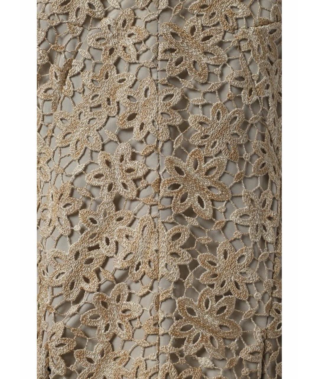 CHRISTIAN DIOR Бежевое кружевное вечернее платье, фото 3