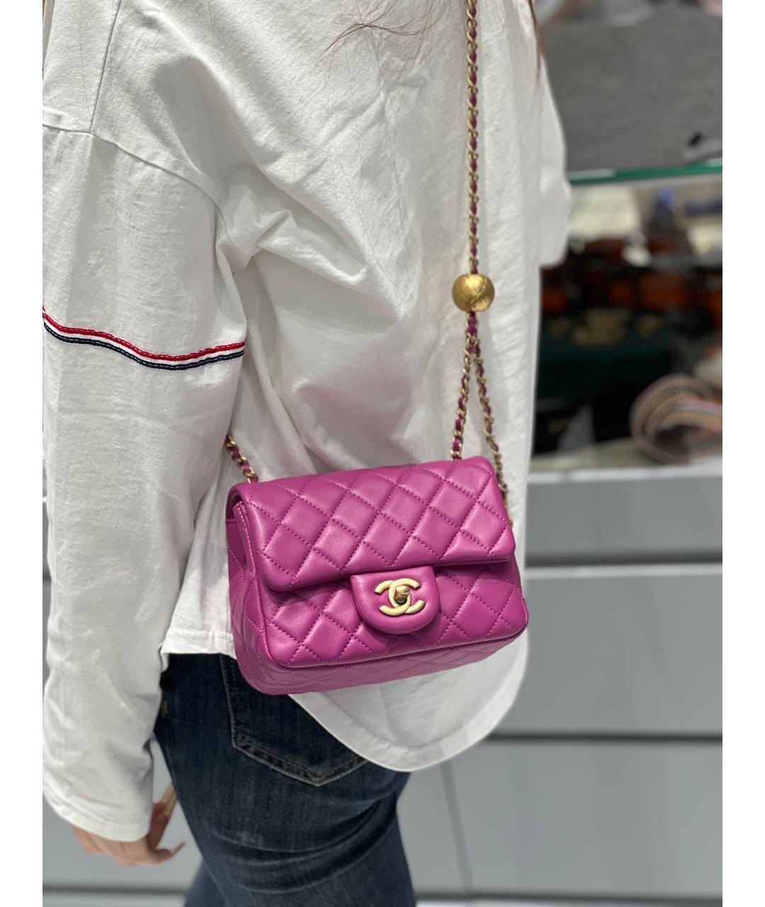 CHANEL Фиолетовая кожаная сумка через плечо, фото 3