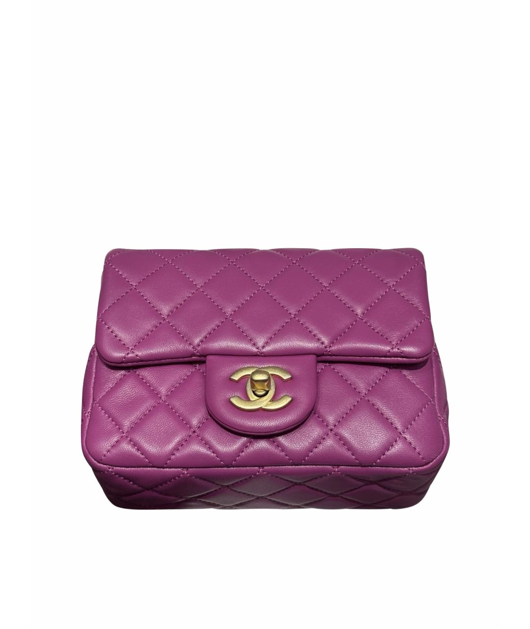 CHANEL Фиолетовая кожаная сумка через плечо, фото 1