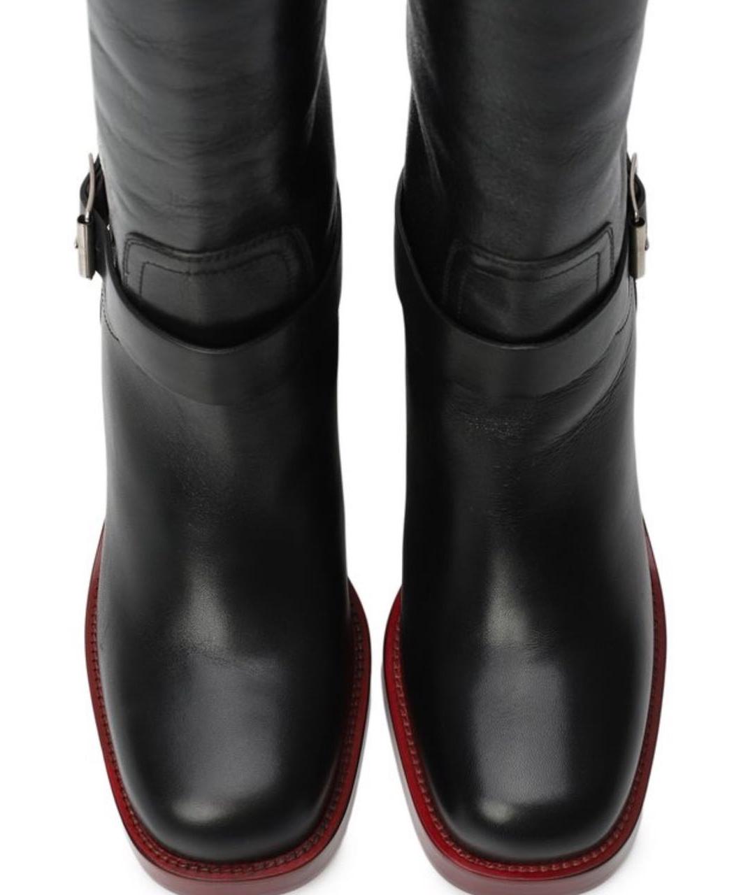 CHRISTIAN DIOR Черные кожаные сапоги, фото 3