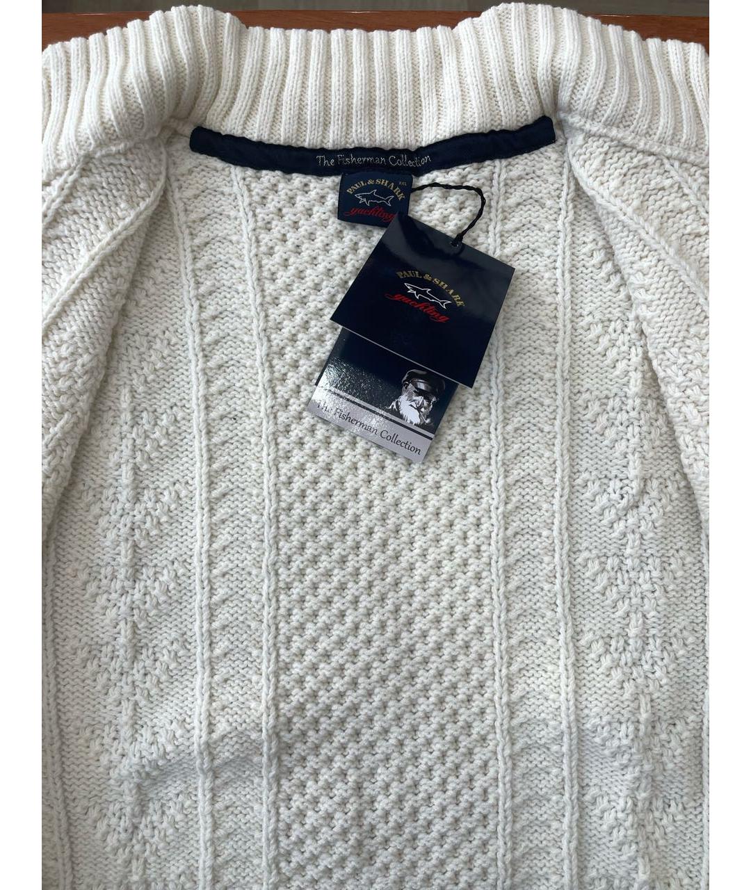 PAUL & SHARK Белый шерстяной кардиган, фото 3