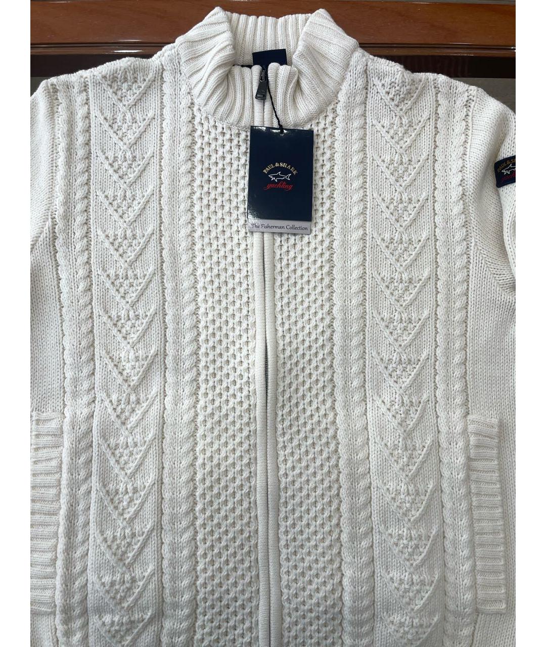 PAUL & SHARK Белый шерстяной кардиган, фото 5