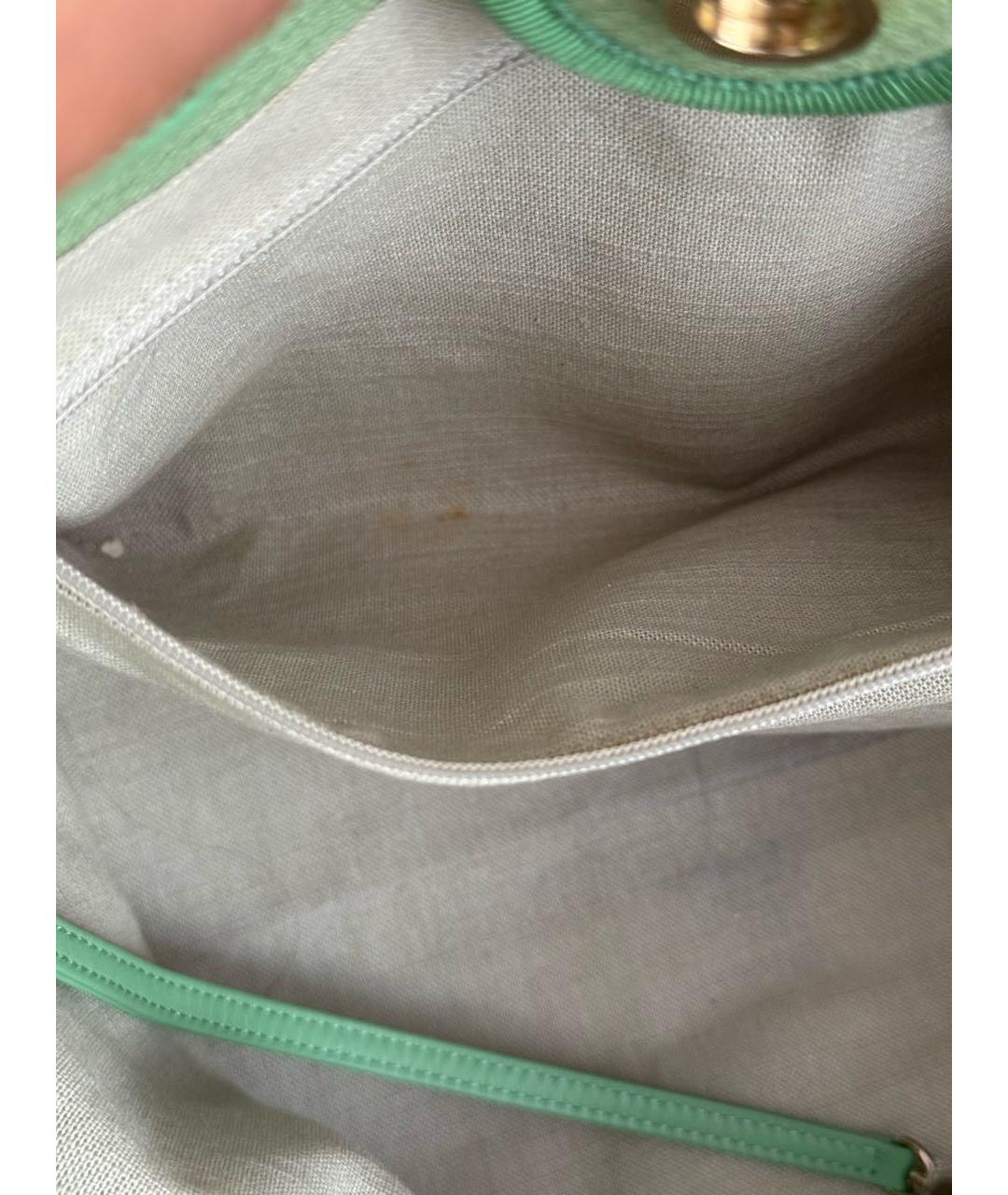 CHANEL Зеленая тканевая пляжная сумка, фото 7