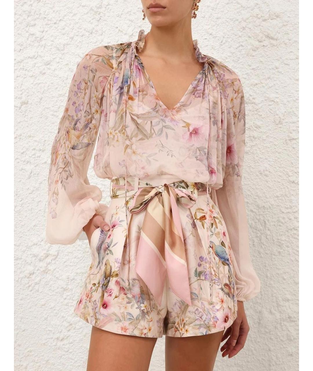 ZIMMERMANN Розовая вискозная блузы, фото 2