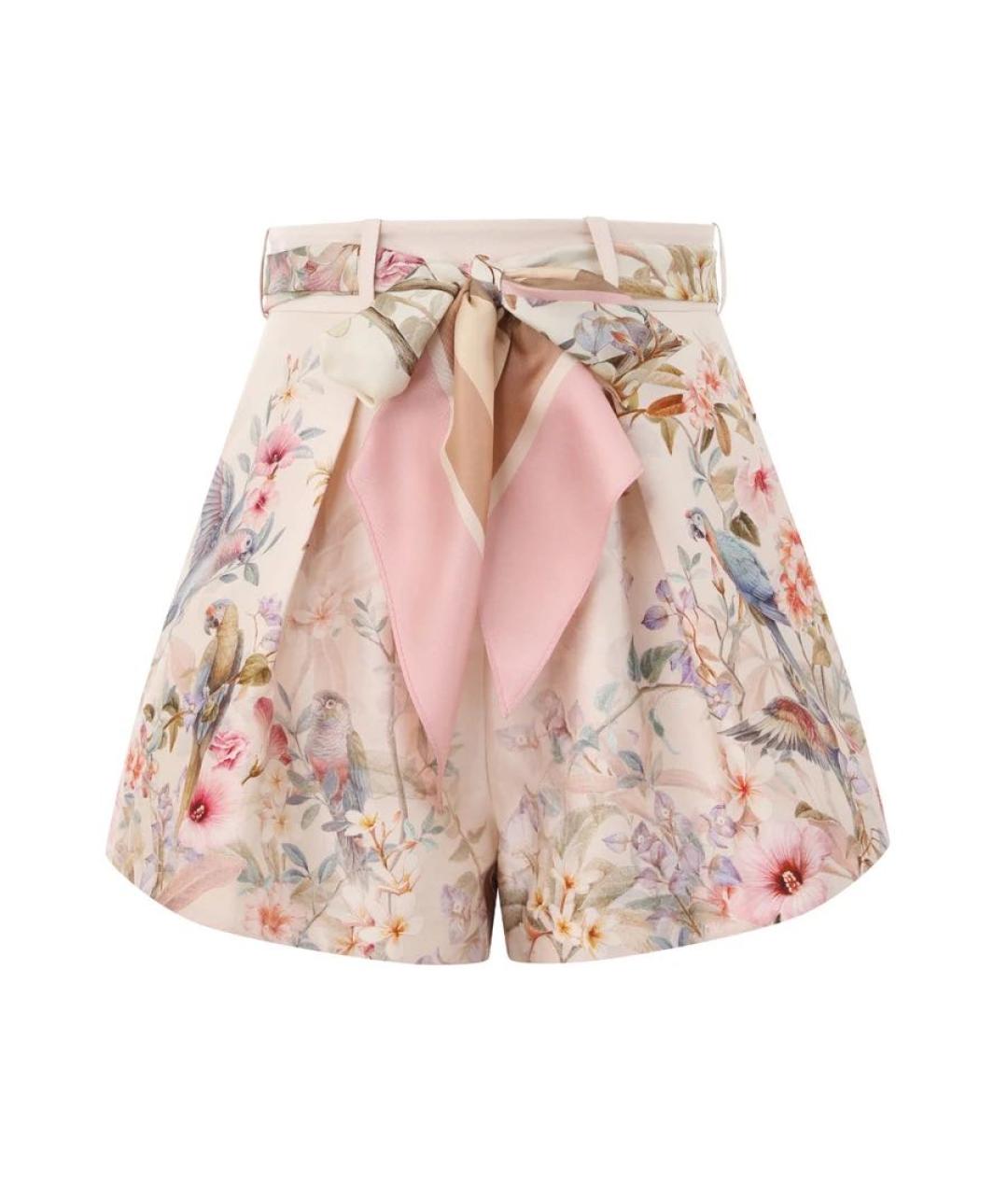 ZIMMERMANN Розовые шелковые шорты, фото 6