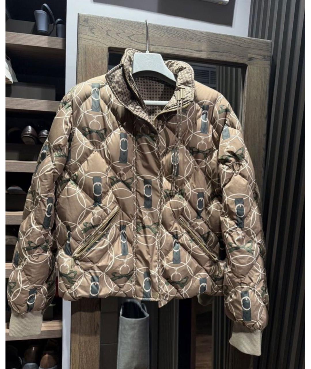 HERMES Бежевый пуховик, фото 5