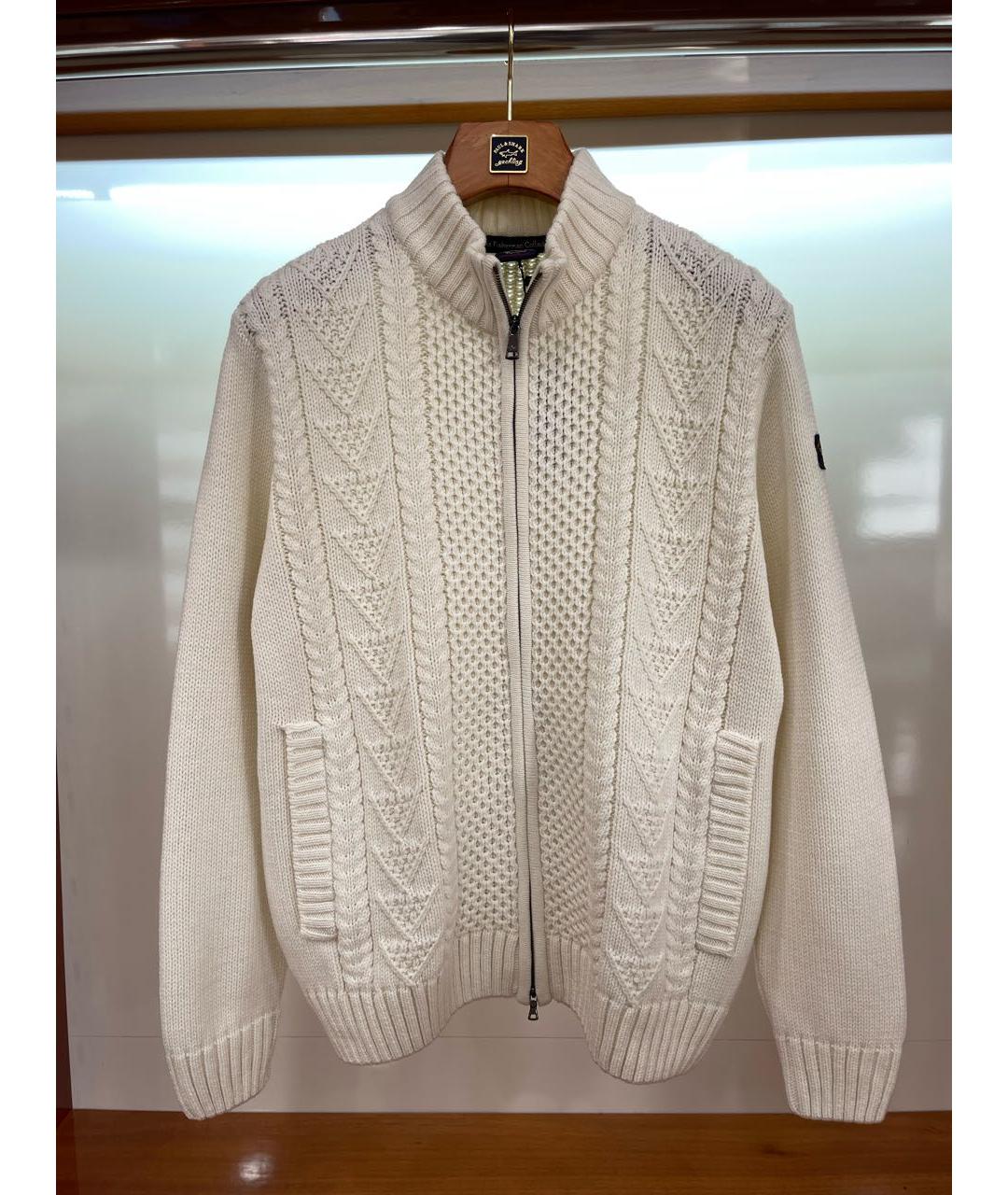 PAUL & SHARK Белый шерстяной кардиган, фото 8