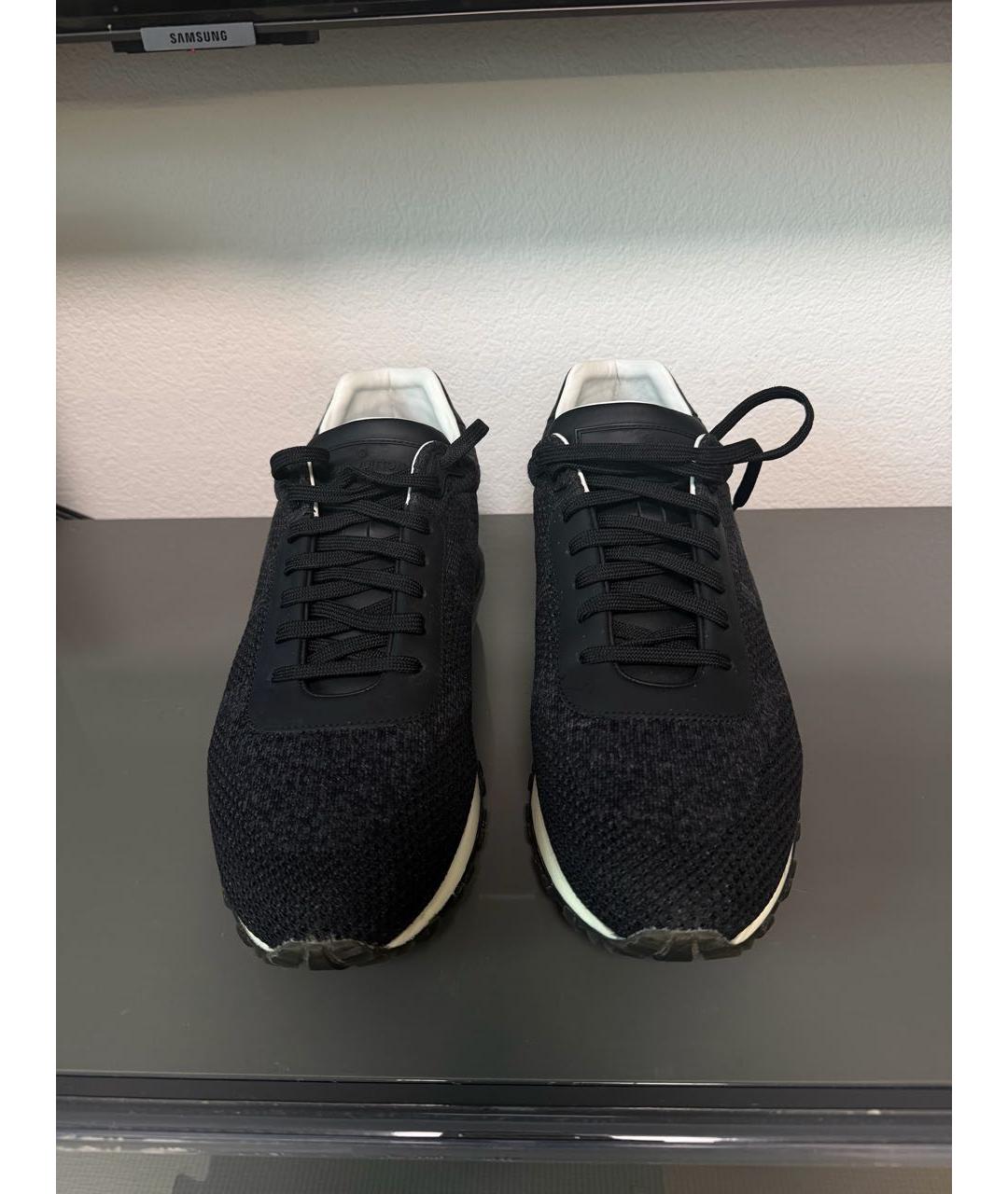 LOUIS VUITTON Черные кожаные низкие кроссовки / кеды, фото 2