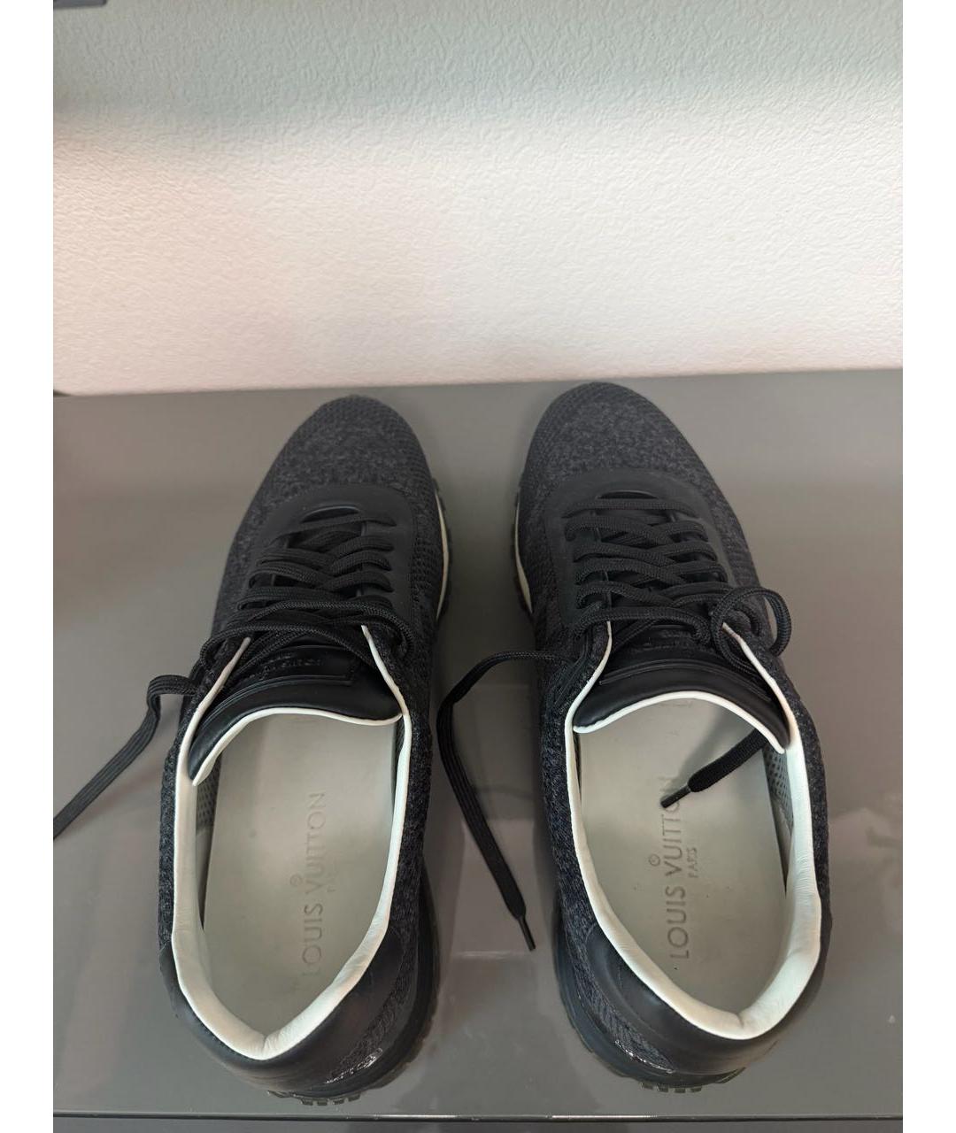 LOUIS VUITTON Черные кожаные низкие кроссовки / кеды, фото 3