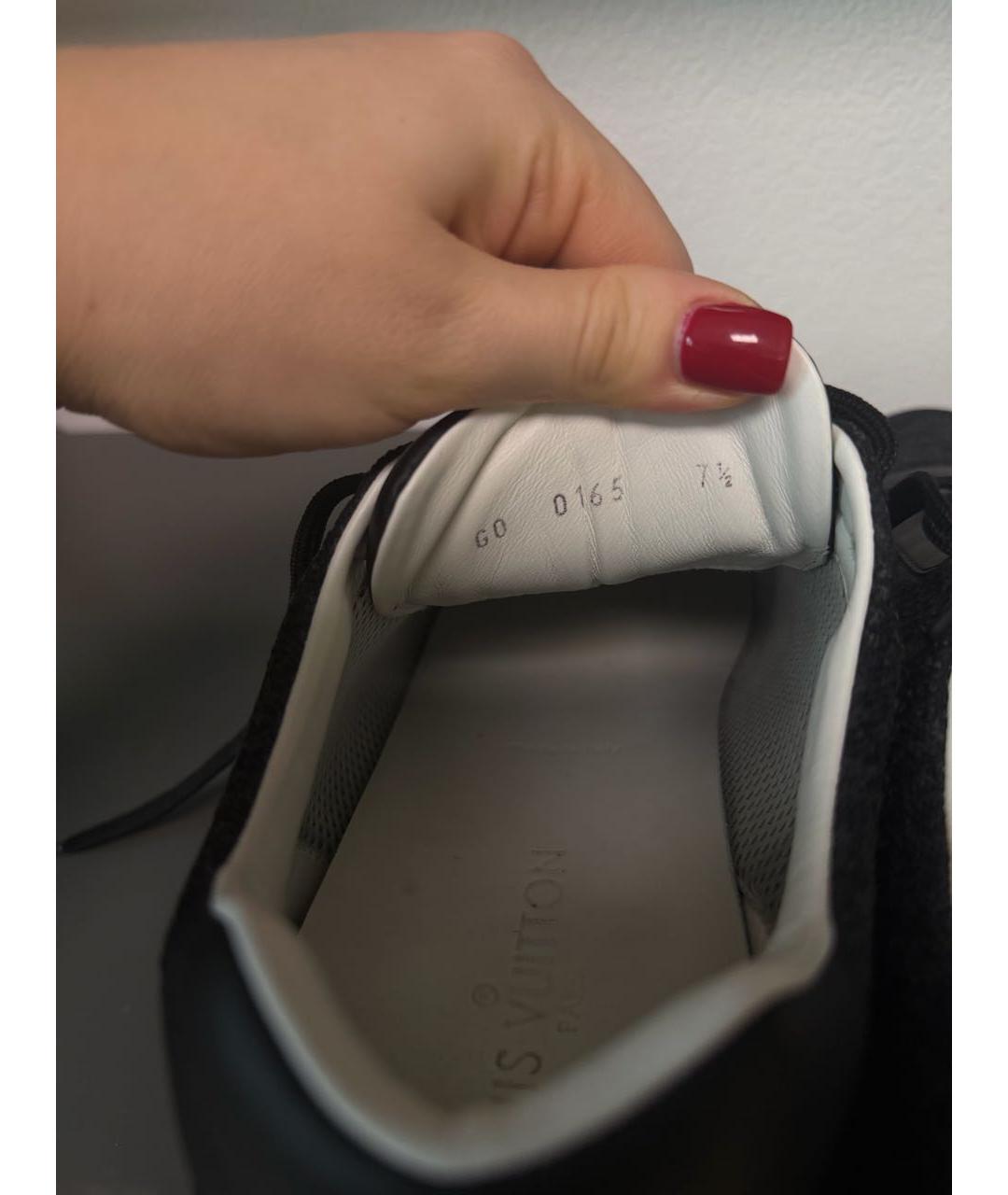 LOUIS VUITTON Черные кожаные низкие кроссовки / кеды, фото 6