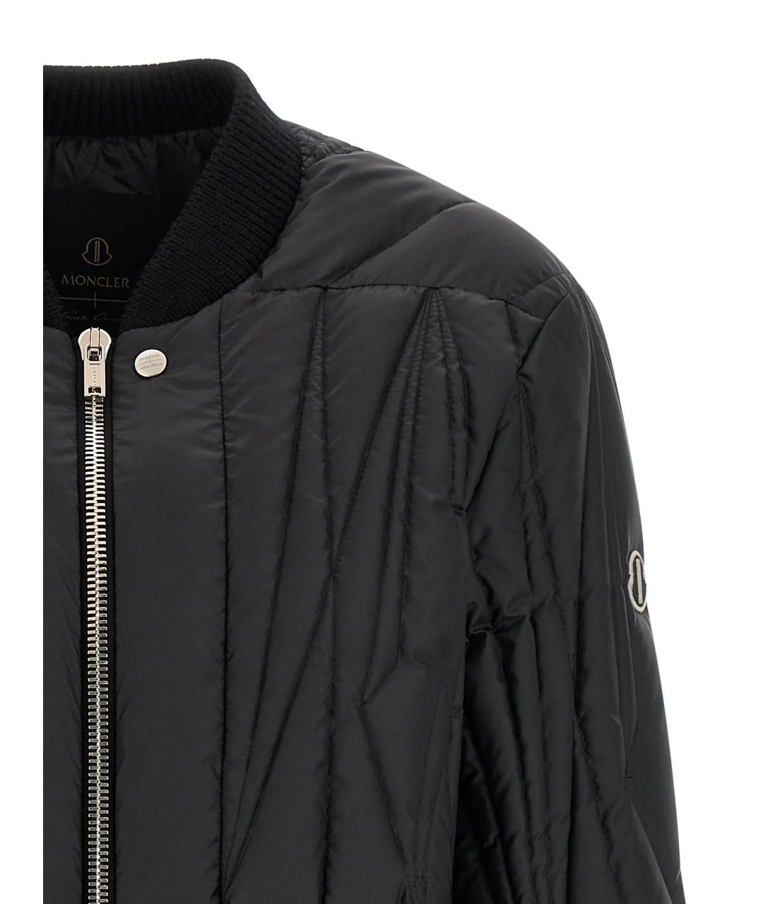 MONCLER Черный полиэстеровый пуховик, фото 3