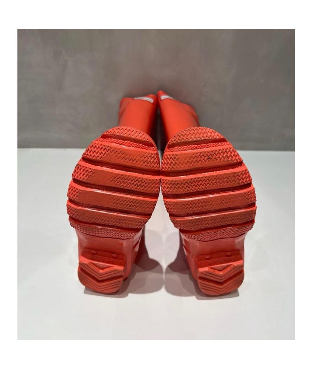 HUNTER Оранжевое резиновые сапоги, фото 3