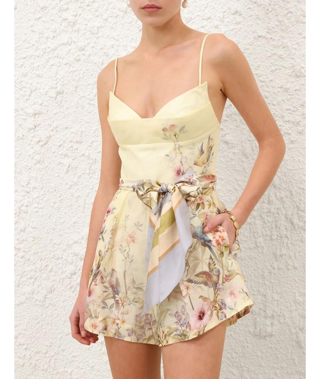 ZIMMERMANN Желтый льняной комбинезон, фото 2