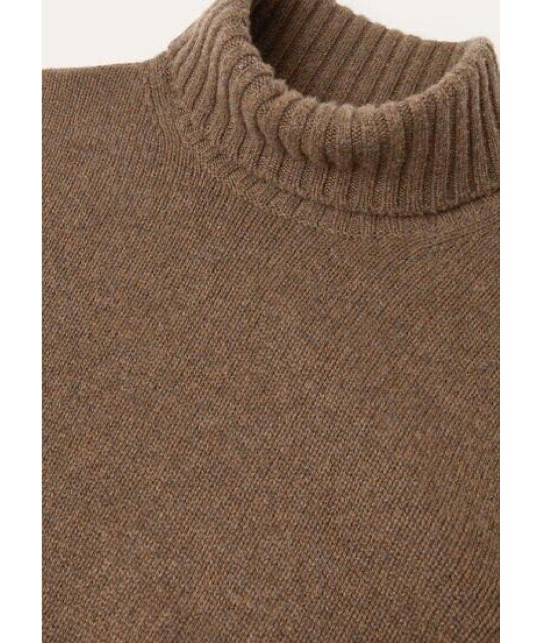 LORO PIANA Коричневый кашемировый джемпер / свитер, фото 3