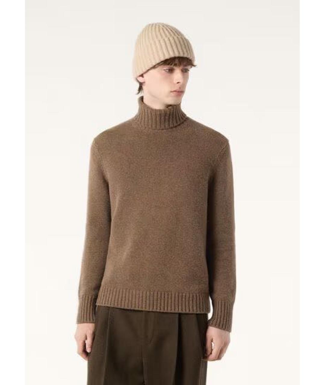 LORO PIANA Коричневый кашемировый джемпер / свитер, фото 6