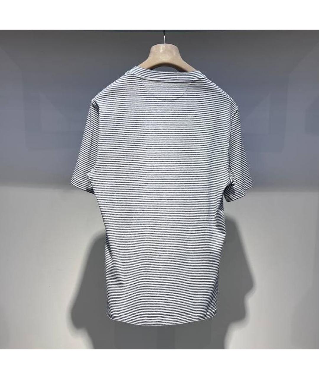 BRUNELLO CUCINELLI Белая хлопко-леновая футболка, фото 2