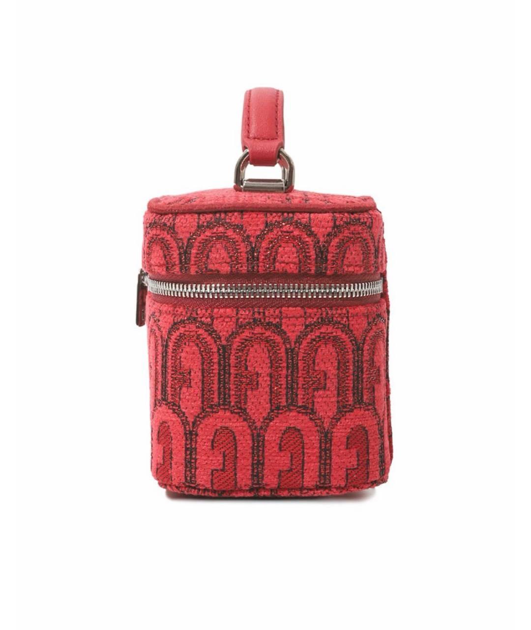 FURLA Красная жаккардовая сумка с короткими ручками, фото 7