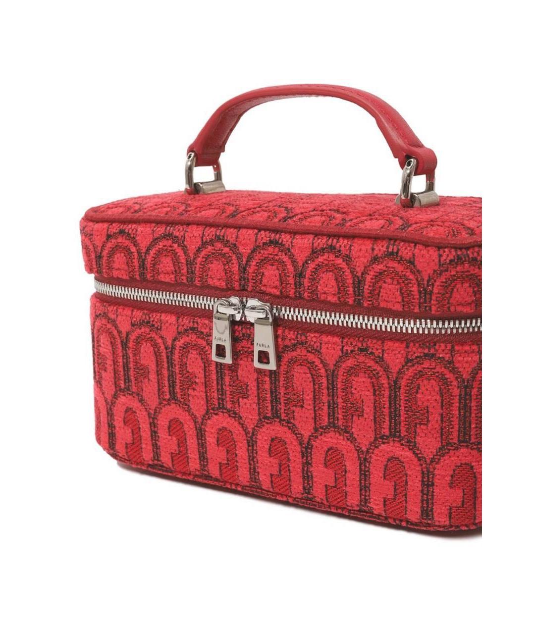FURLA Красная жаккардовая сумка с короткими ручками, фото 2