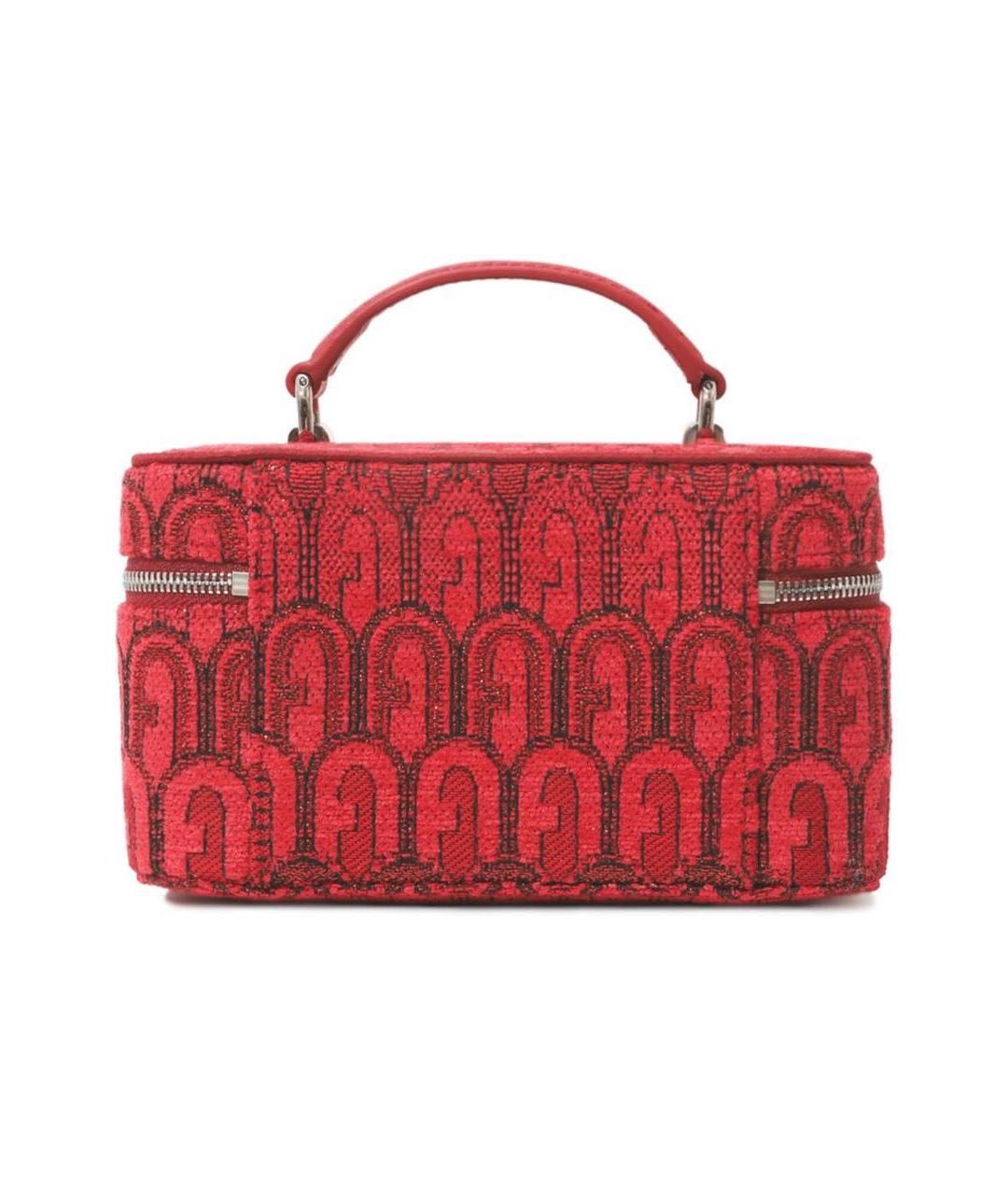 FURLA Красная жаккардовая сумка с короткими ручками, фото 3