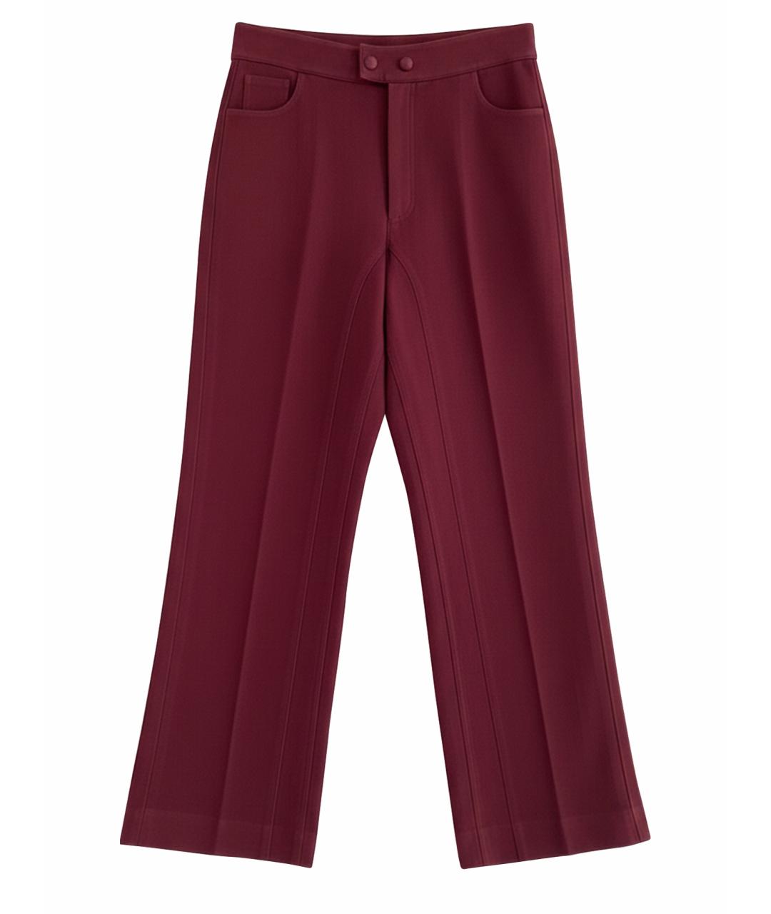 CELINE Бордовые брюки широкие, фото 1
