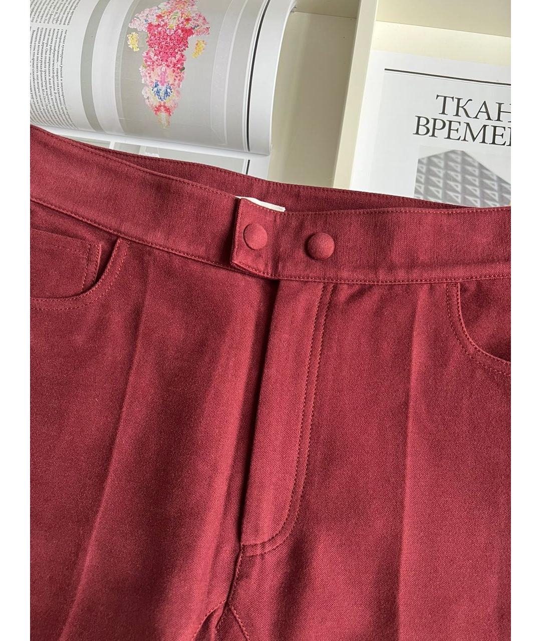 CELINE Бордовые брюки широкие, фото 3