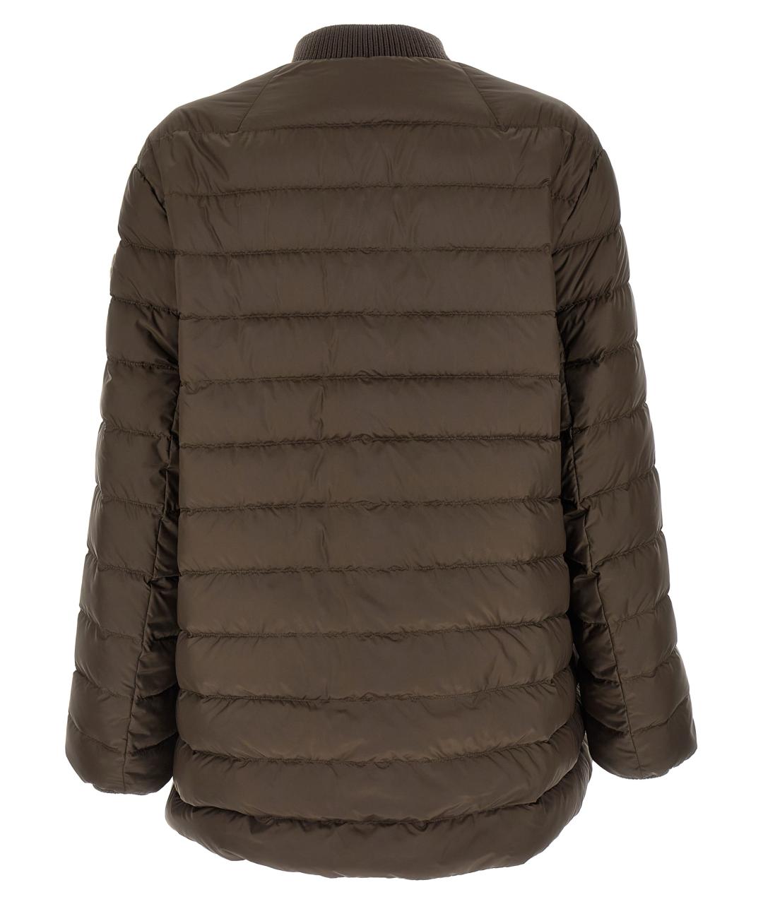 MONCLER Коричневый полиэстеровый пуховик, фото 2