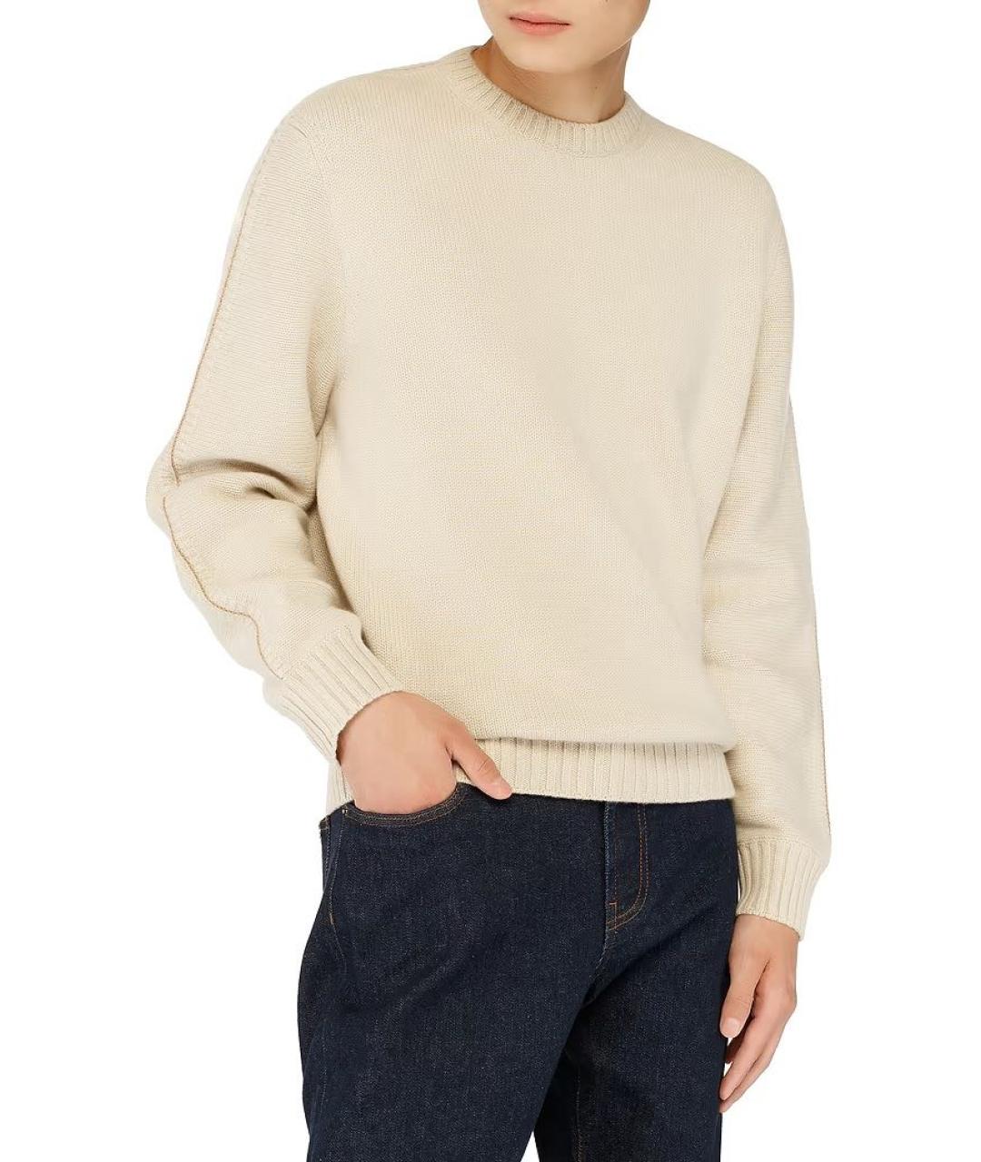 LORO PIANA Бежевый кашемировый джемпер / свитер, фото 2