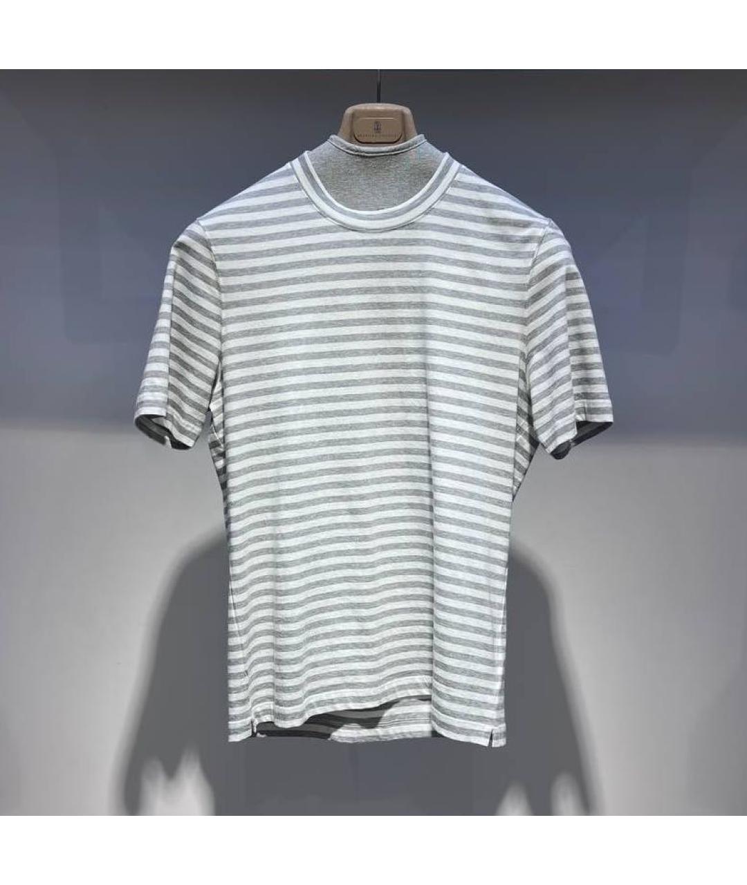 BRUNELLO CUCINELLI Белая хлопковая футболка, фото 4