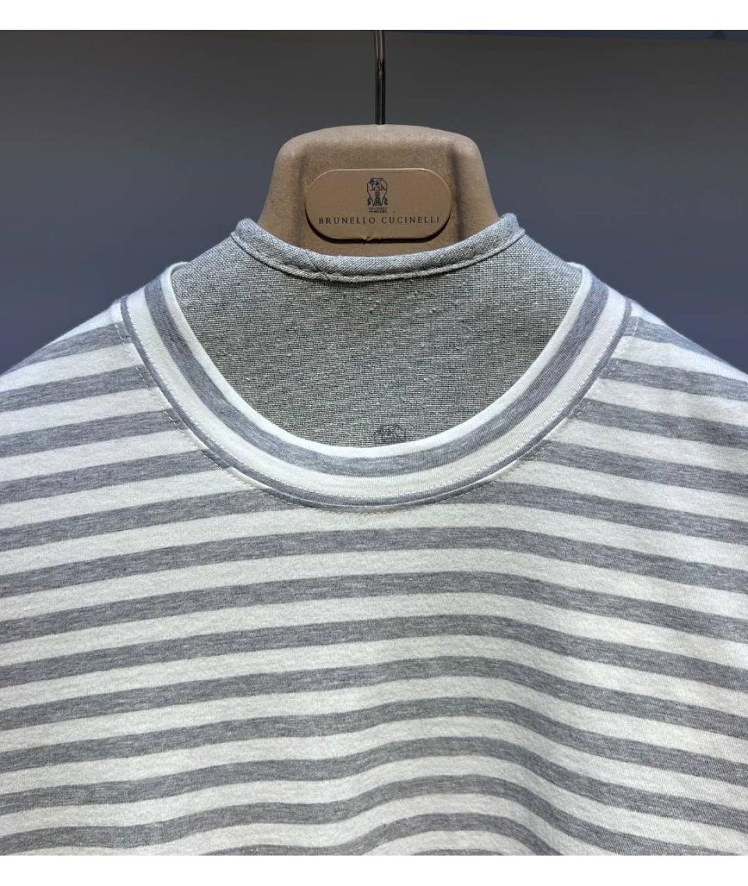 BRUNELLO CUCINELLI Белая хлопковая футболка, фото 3